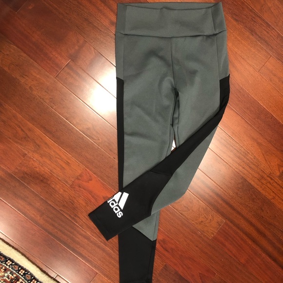 ADIDAS Primegreen Aeroready Big Logo Yoga Leggings Large High Waist Pocket NWT - Picture 8 of 13